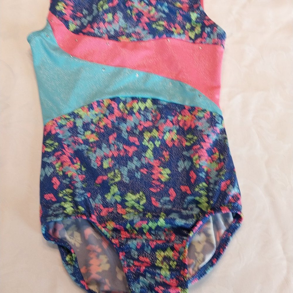 Moret Active Girl size 8/10 pink & blue sparkly swimsuit
